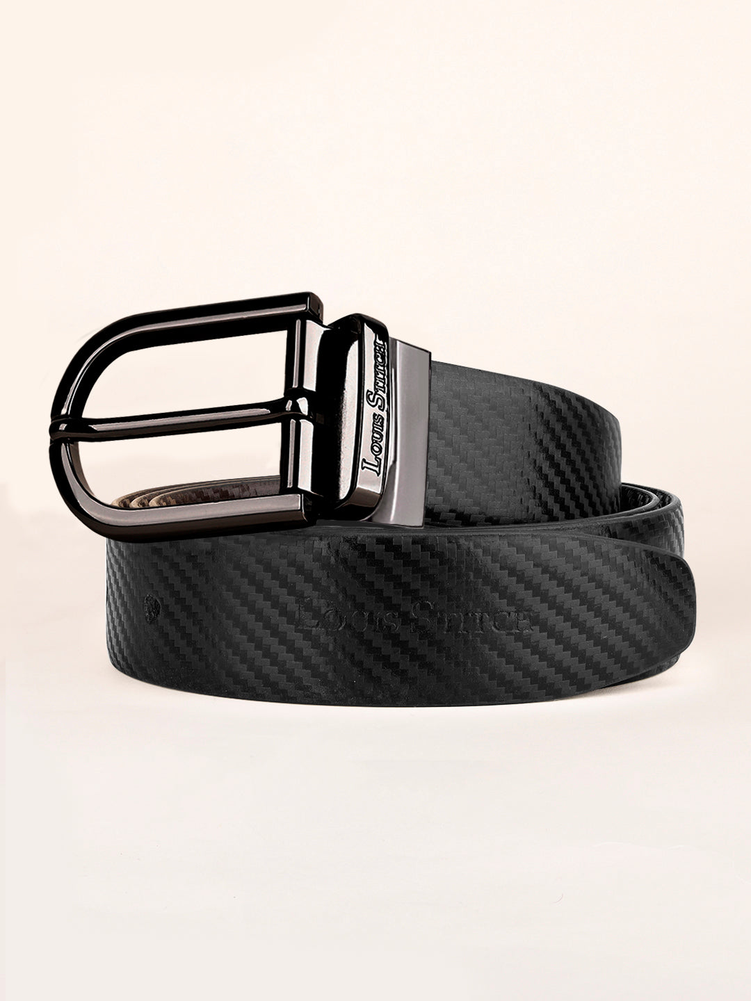 Men's Black & Brown Formal Italian Leather Reversible Belt For Men