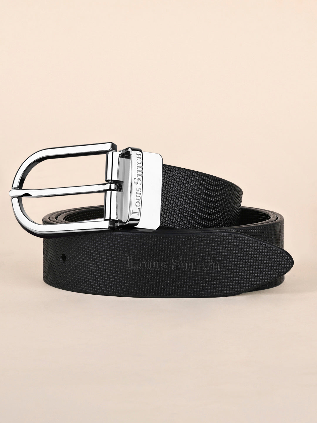 Men's Black & Brown Formal Italian Leather Reversible Belt For Men