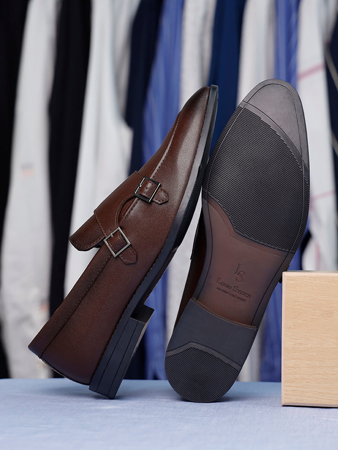 Brunette Brown Handcrafted Slipon Style Comfortable Monks