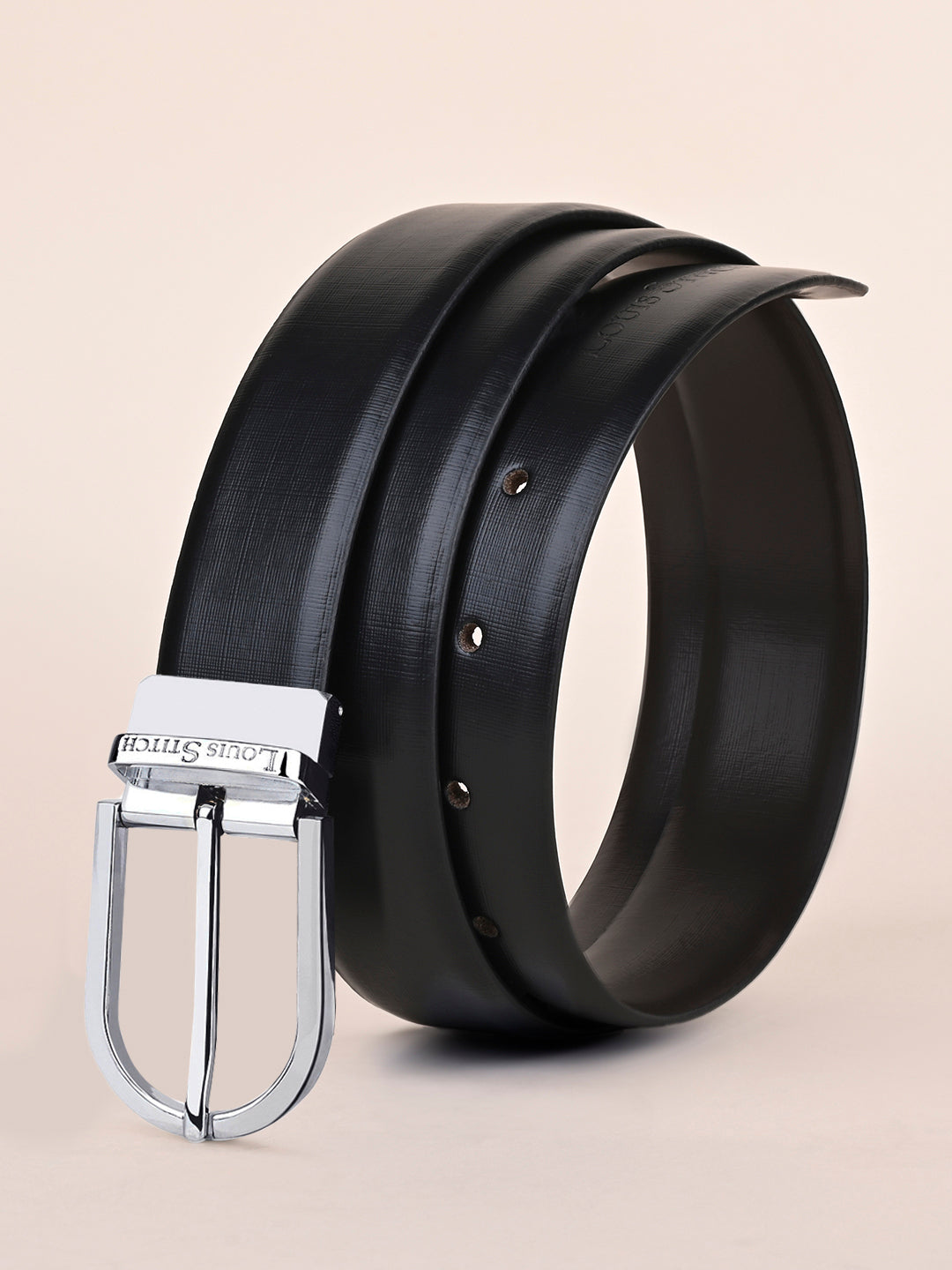 Men's Black & Brown Formal Italian Leather Reversible Belt For Men