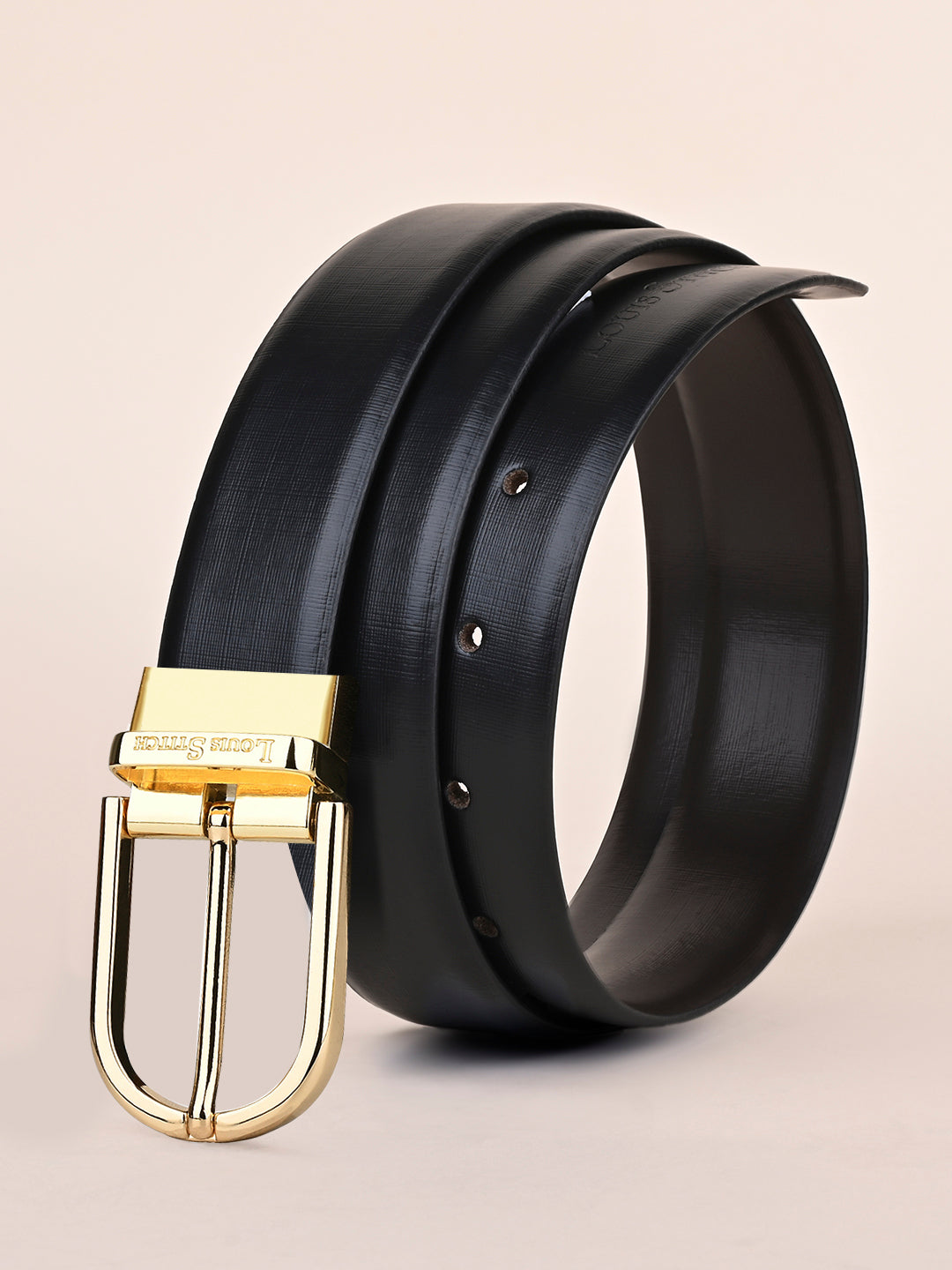 Men's Black & Brown Formal Italian Leather Reversible Belt For Men