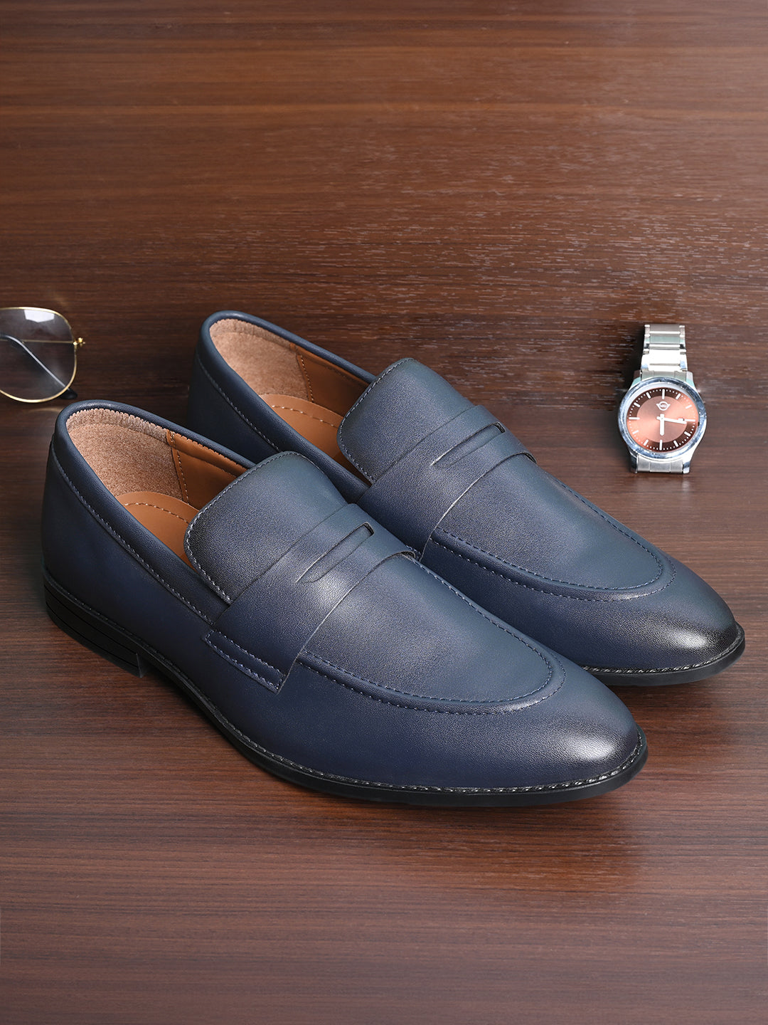 Federal Blue Slipon Style Comfortable Moccasins