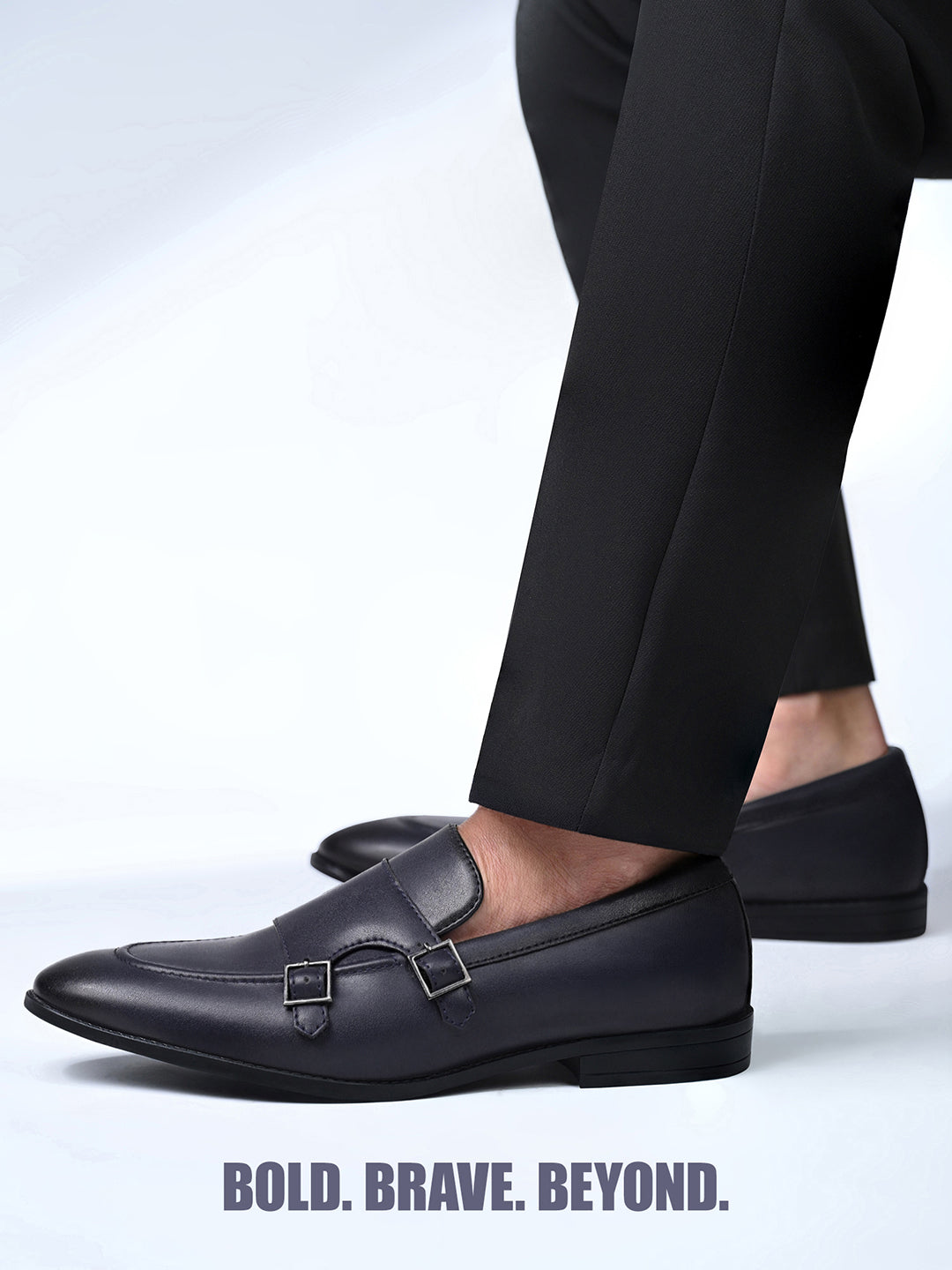 Federal Blue Handcrafted Slipon Style Comfortable Monk