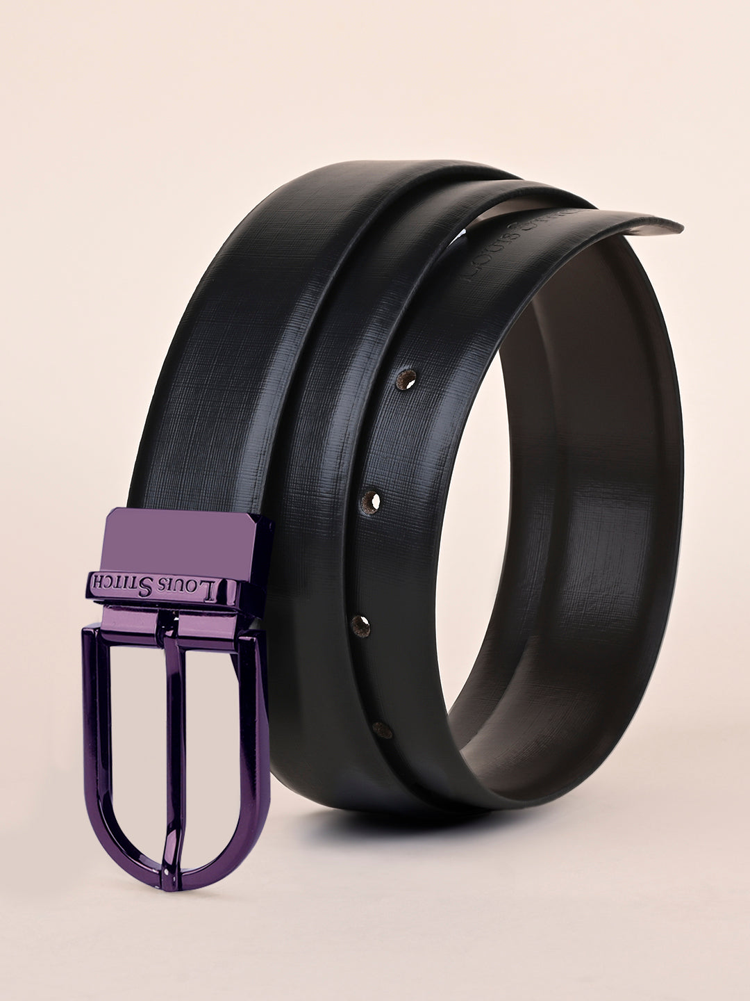 Men's Black & Brown Formal Italian Leather Reversible Belt For Men