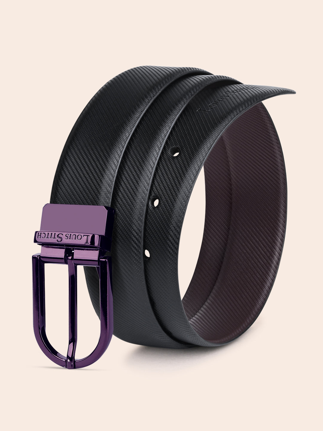 Men's Black & Brown Formal Italian Leather Reversible Belt For Men