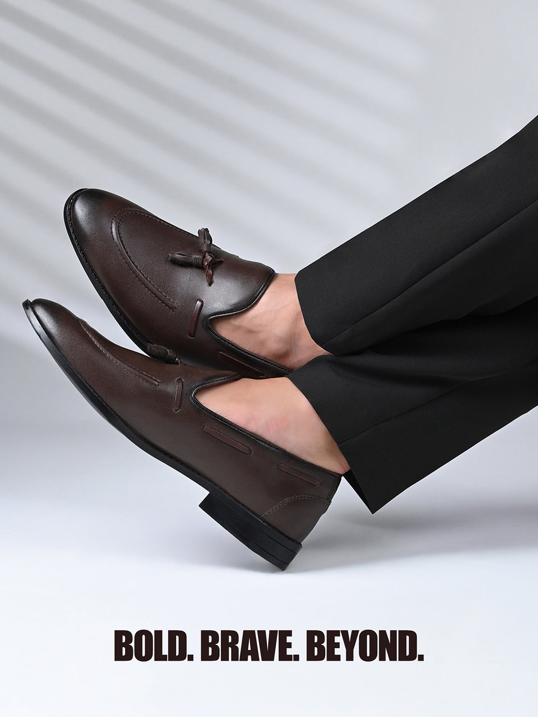 Brunette Brown Handcrafted Tassel Moccasin Slipon