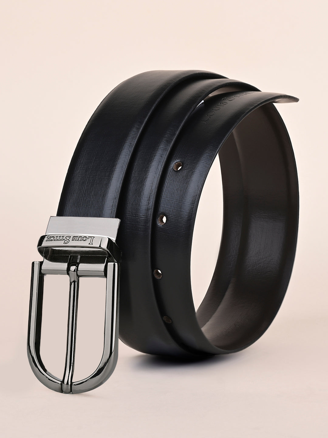 Men's Black & Brown Formal Italian Leather Reversible Belt For Men