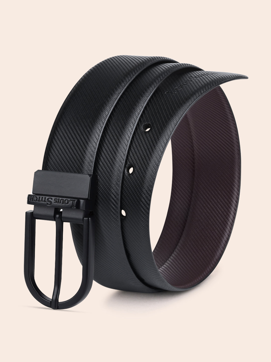 Men's Black & Brown Formal Italian Leather Reversible Belt For Men