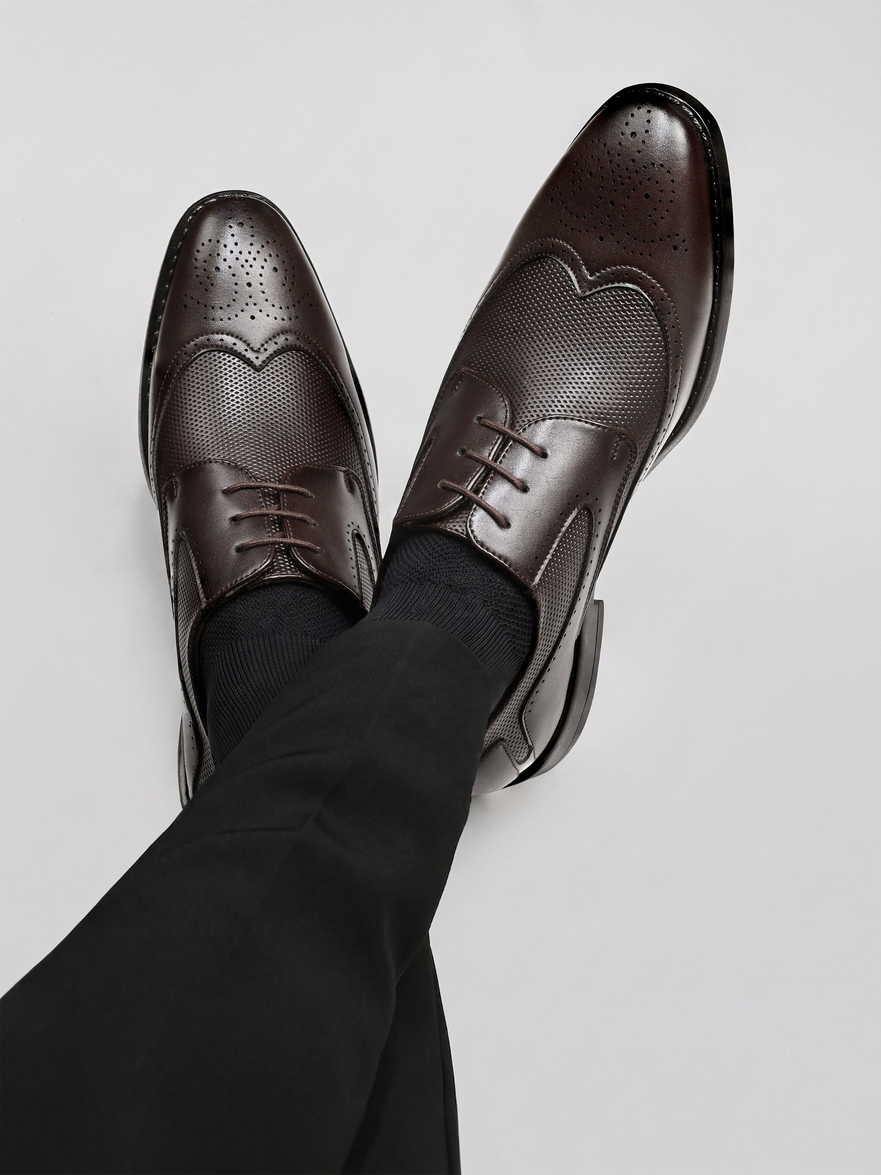Brunette Brown Formal Brogue Lace-Up Shoes