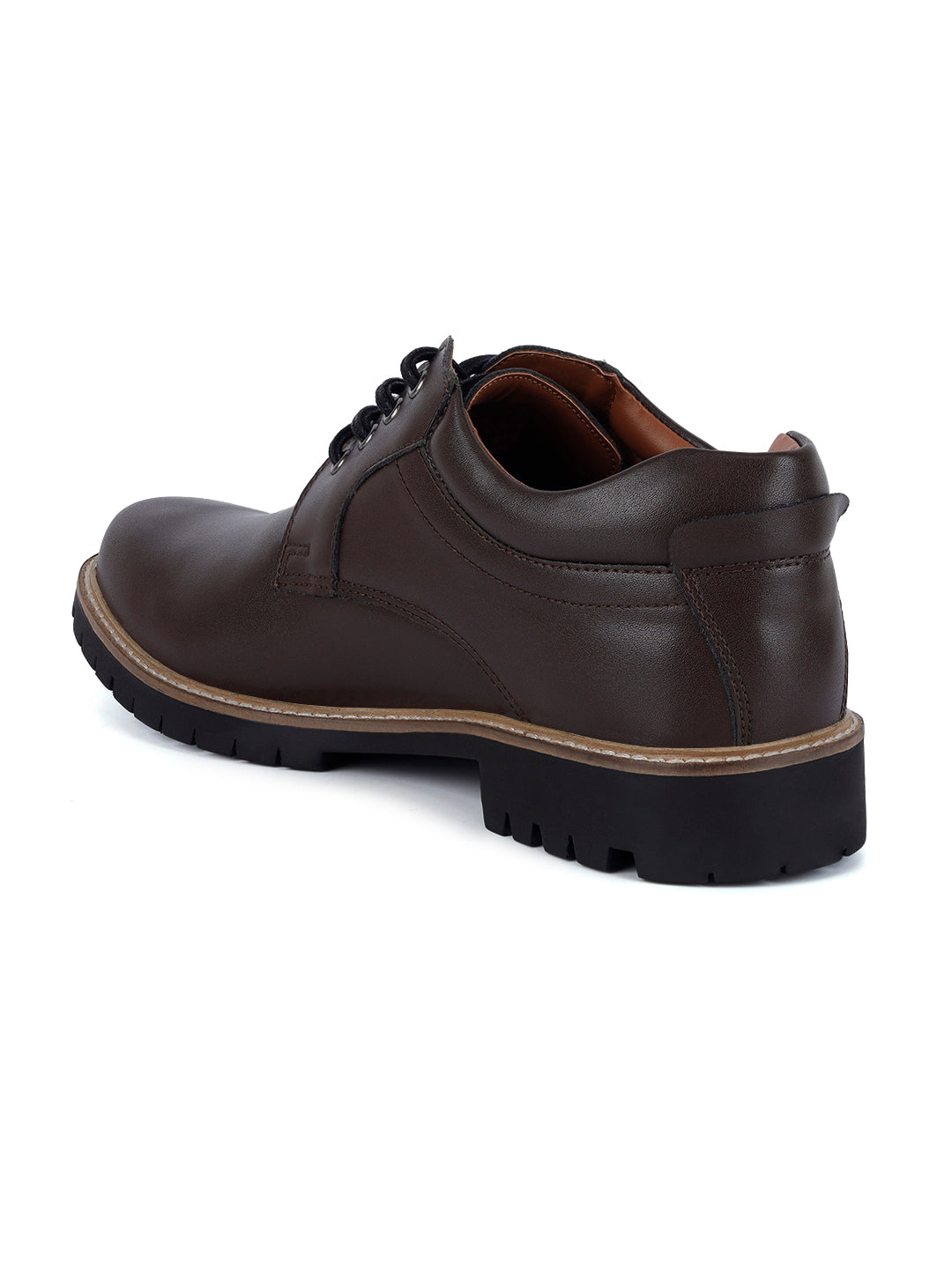 Brunette Brown Handcrafted Derby Lace Up Boots