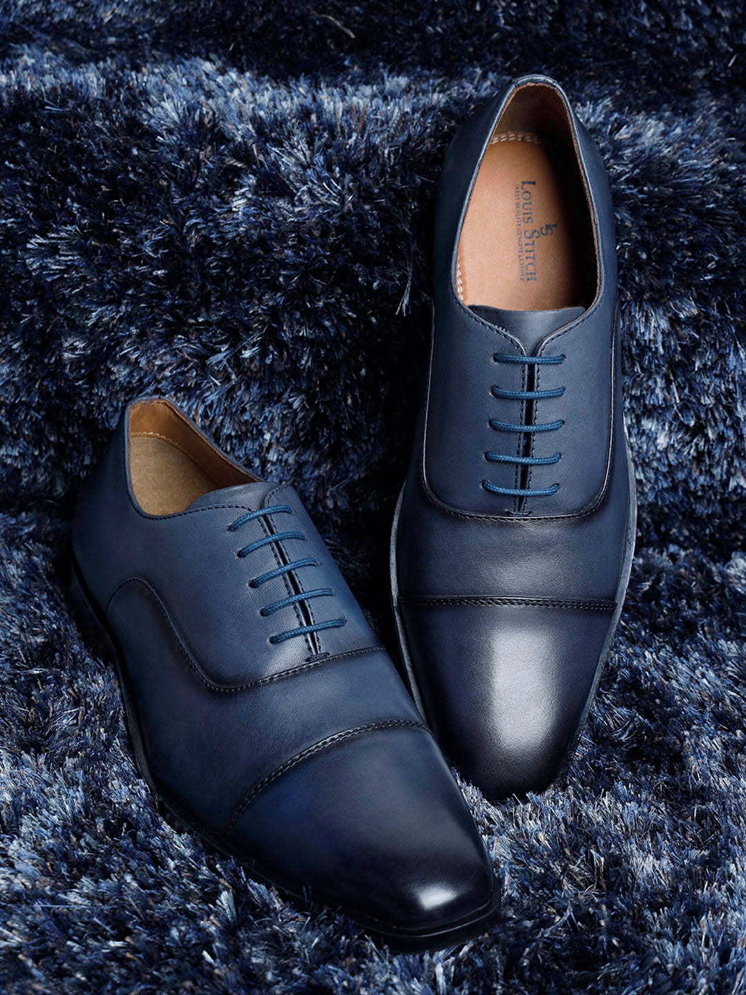 Federal Blue Handmade Premium Italian Leather Oxfords
