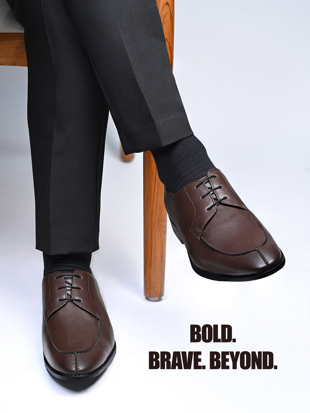 Brunette Brown Handcrafted Derby Laceups Shoes