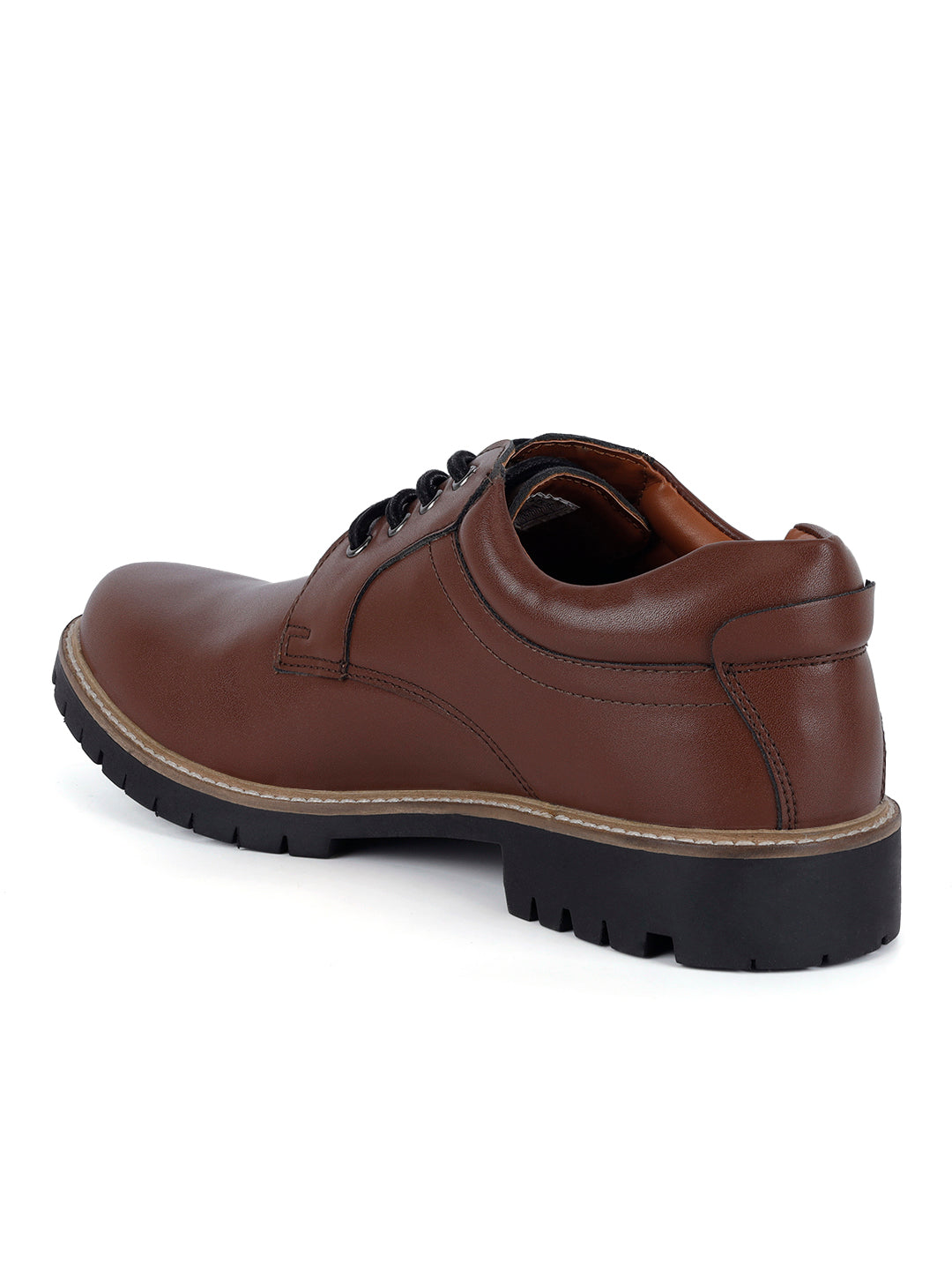 Tan Handcrafted Derby Lace Up Boots