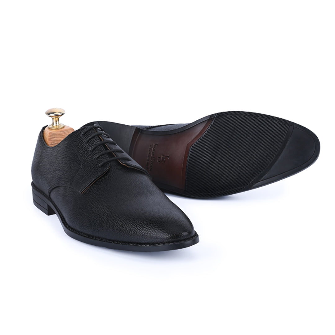 Derby Jet Black Shoes for Men