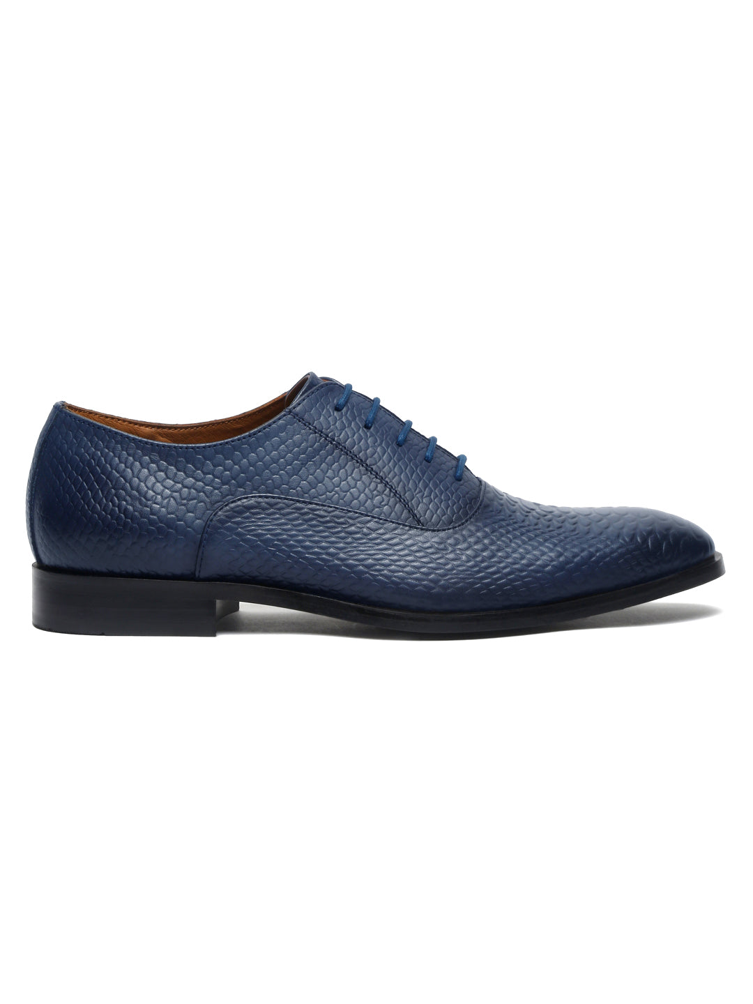 Federal Blue Handmade Premium Italian Leather Derby Shoes