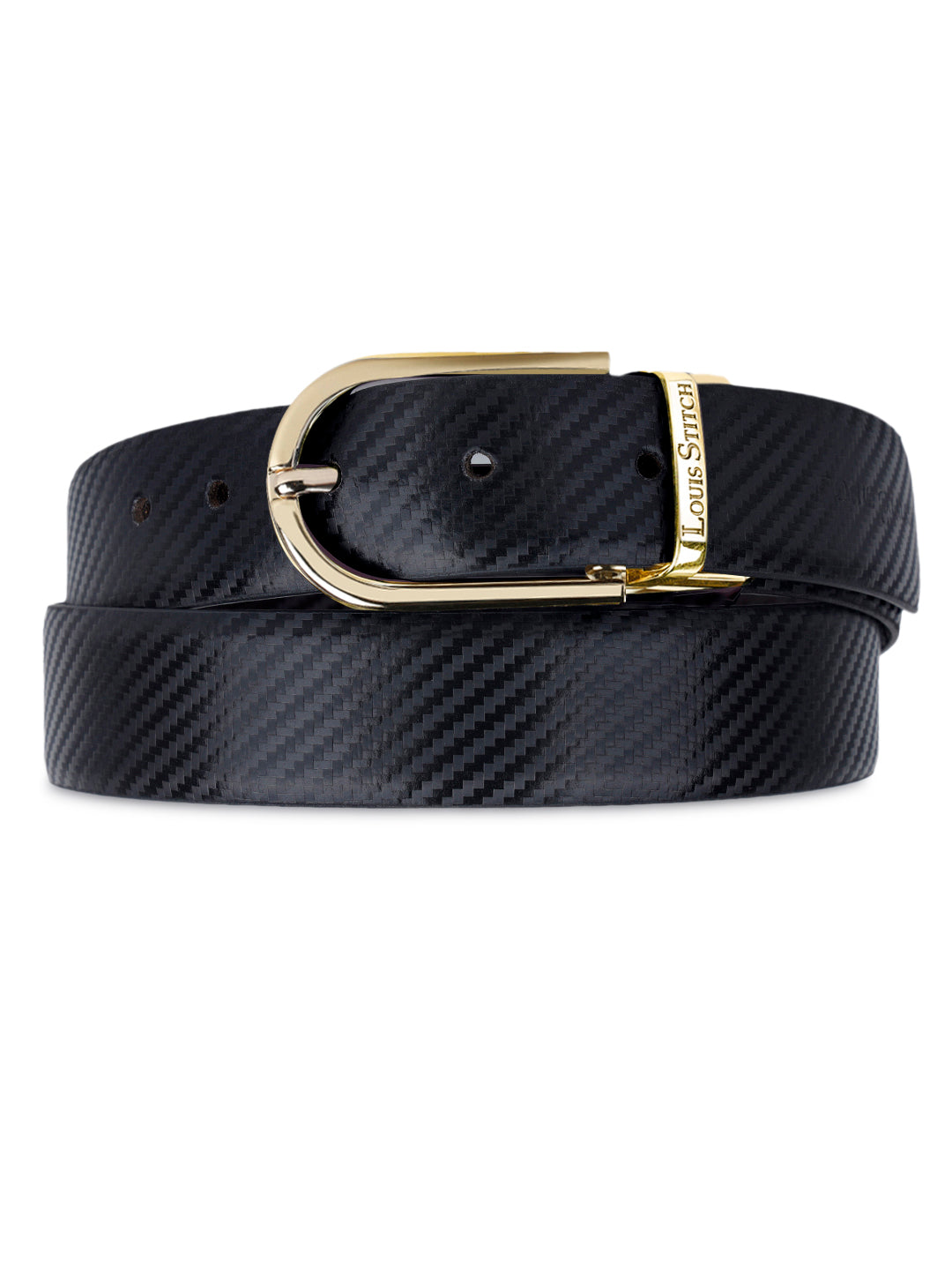 Men's Black & Brown Formal Italian Leather Reversible Belt For Men
