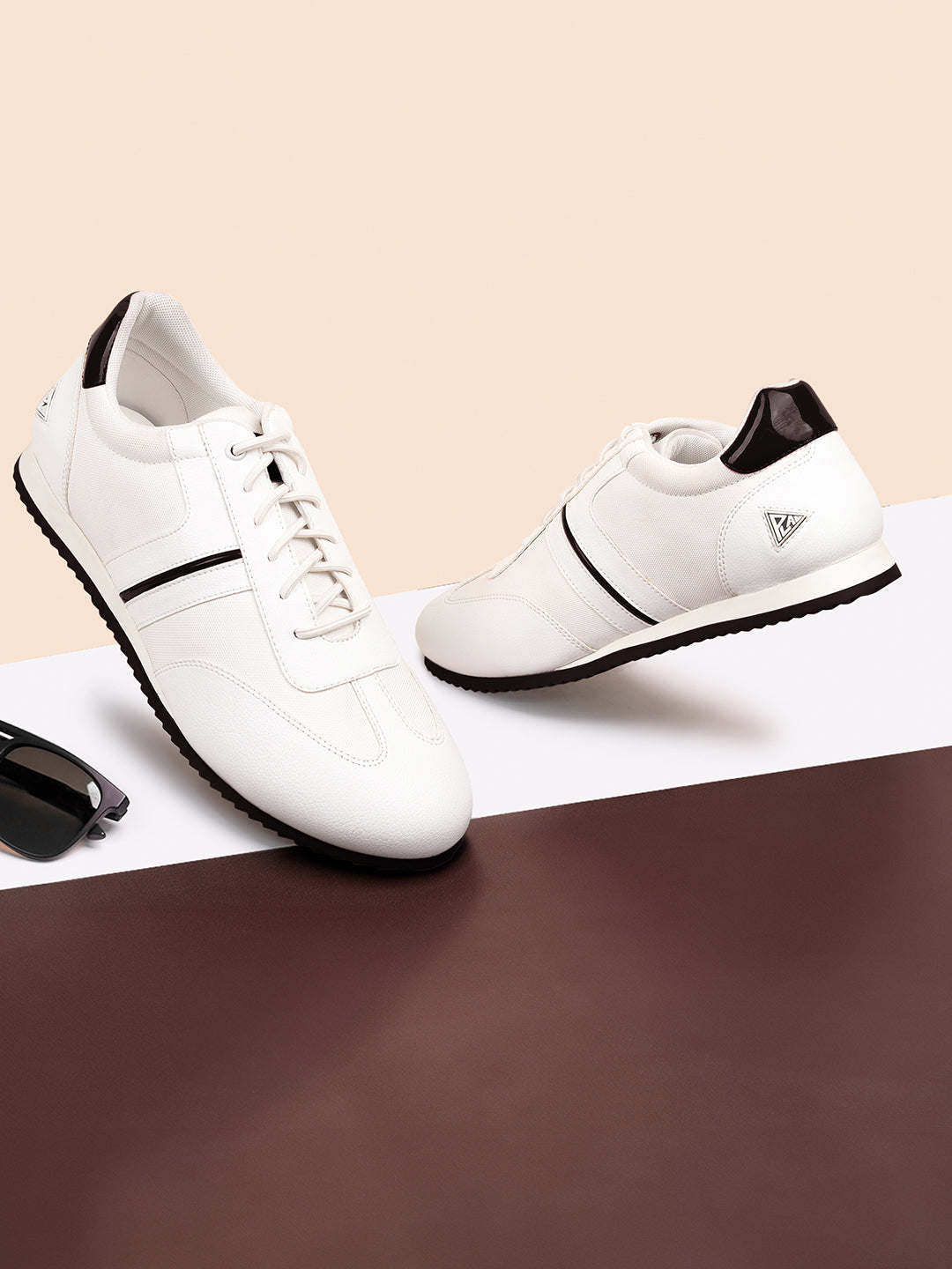 White and Brown Sneakers For Men