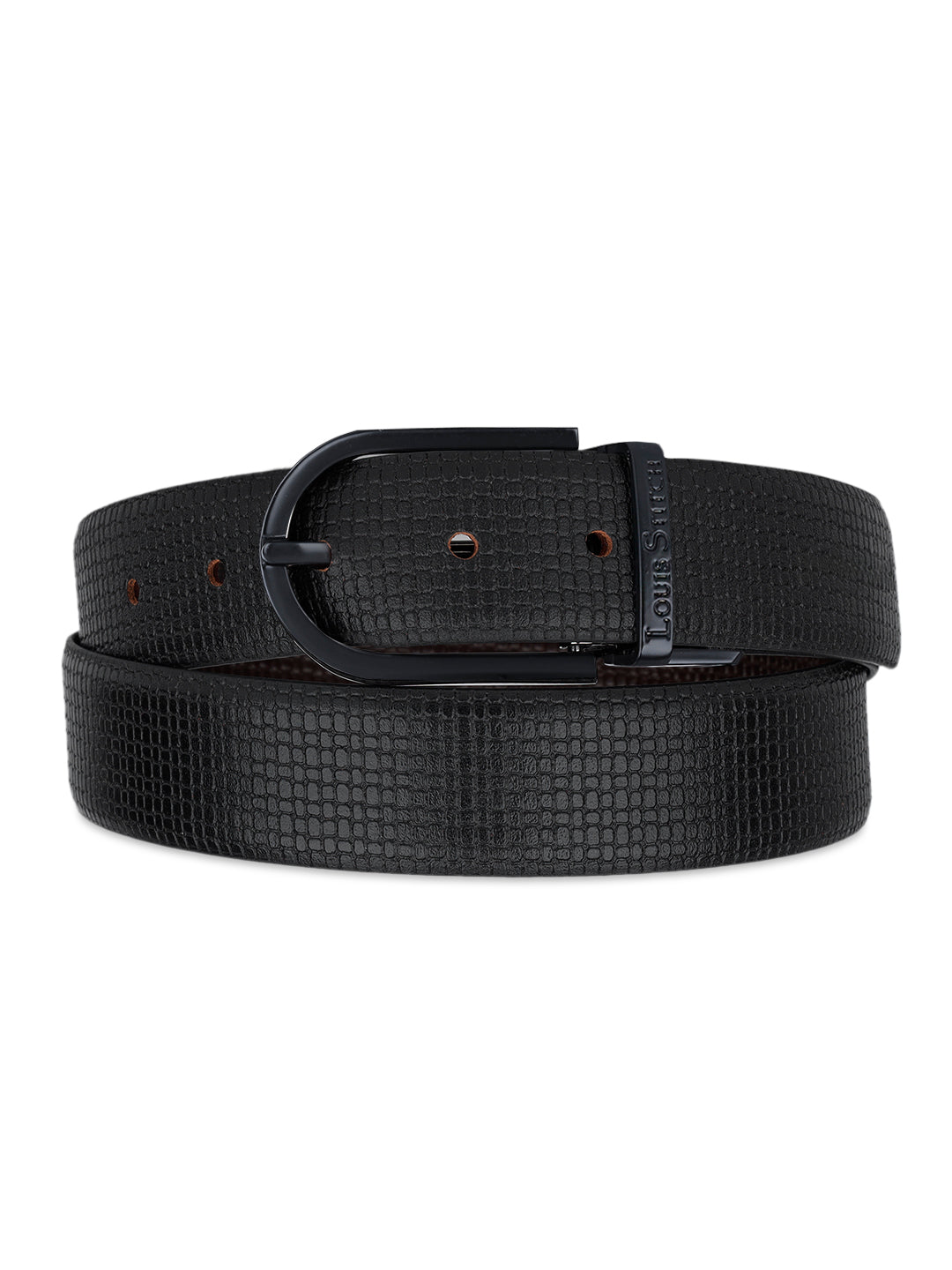 Men's Black & Brown Formal Italian Leather Reversible Belt For Men