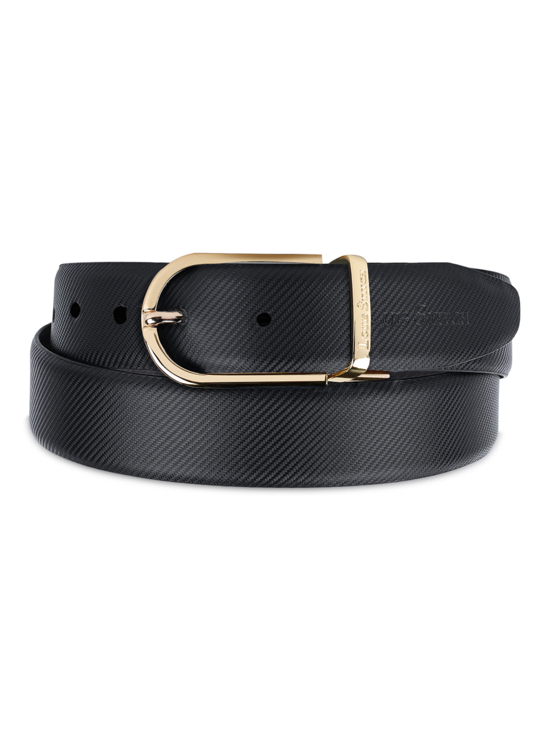 Men's Black & Brown Formal Italian Leather Reversible Belt For Men