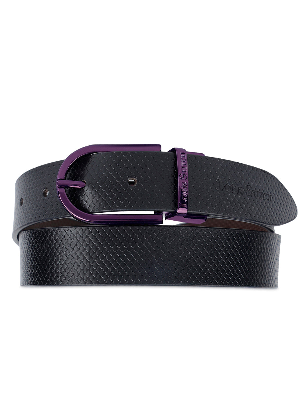 Men's Black & Brown Formal Italian Leather Reversible Belt For Men