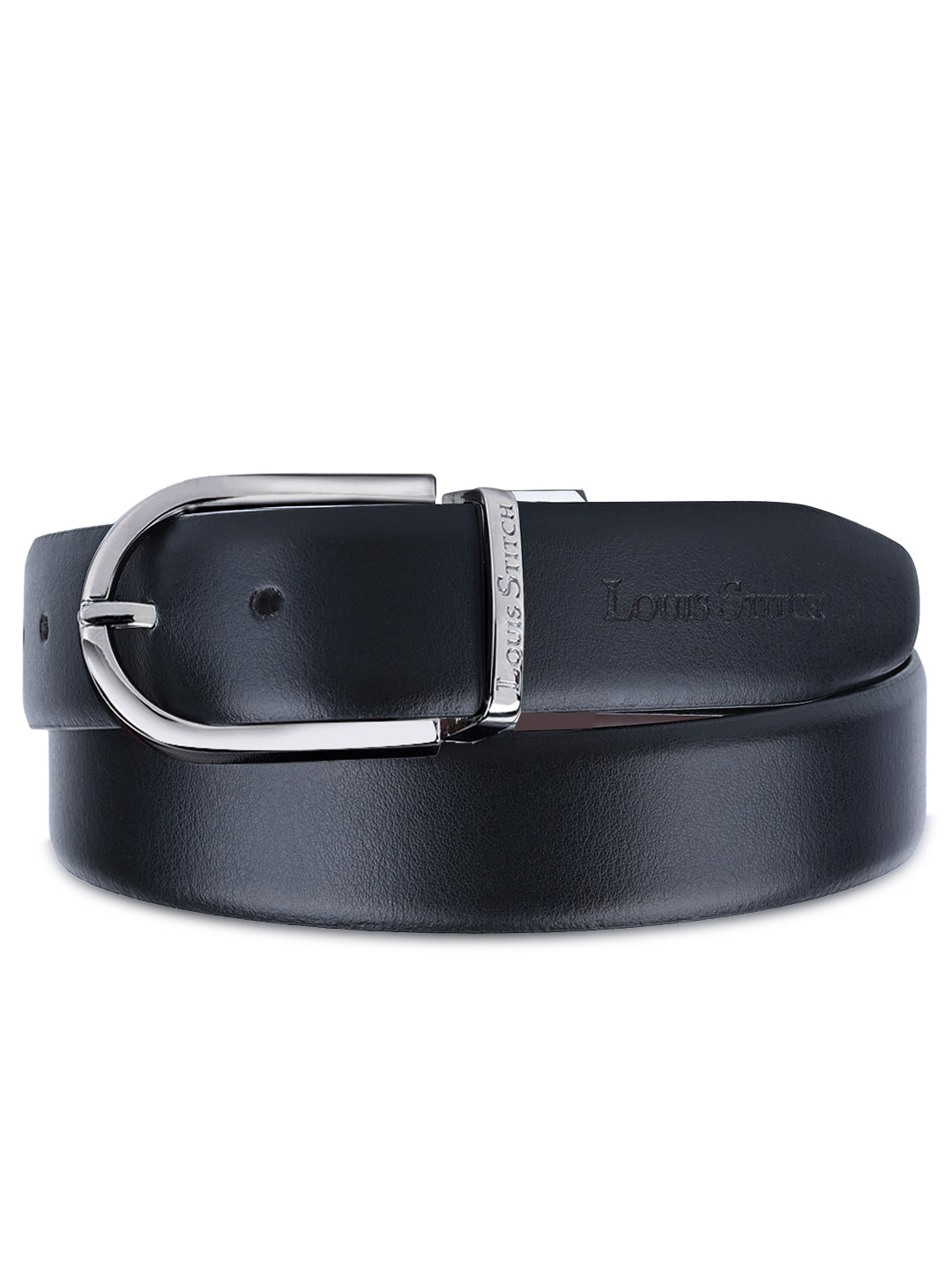 Men's Black & Brown Formal Italian Leather Reversible Belt For Men