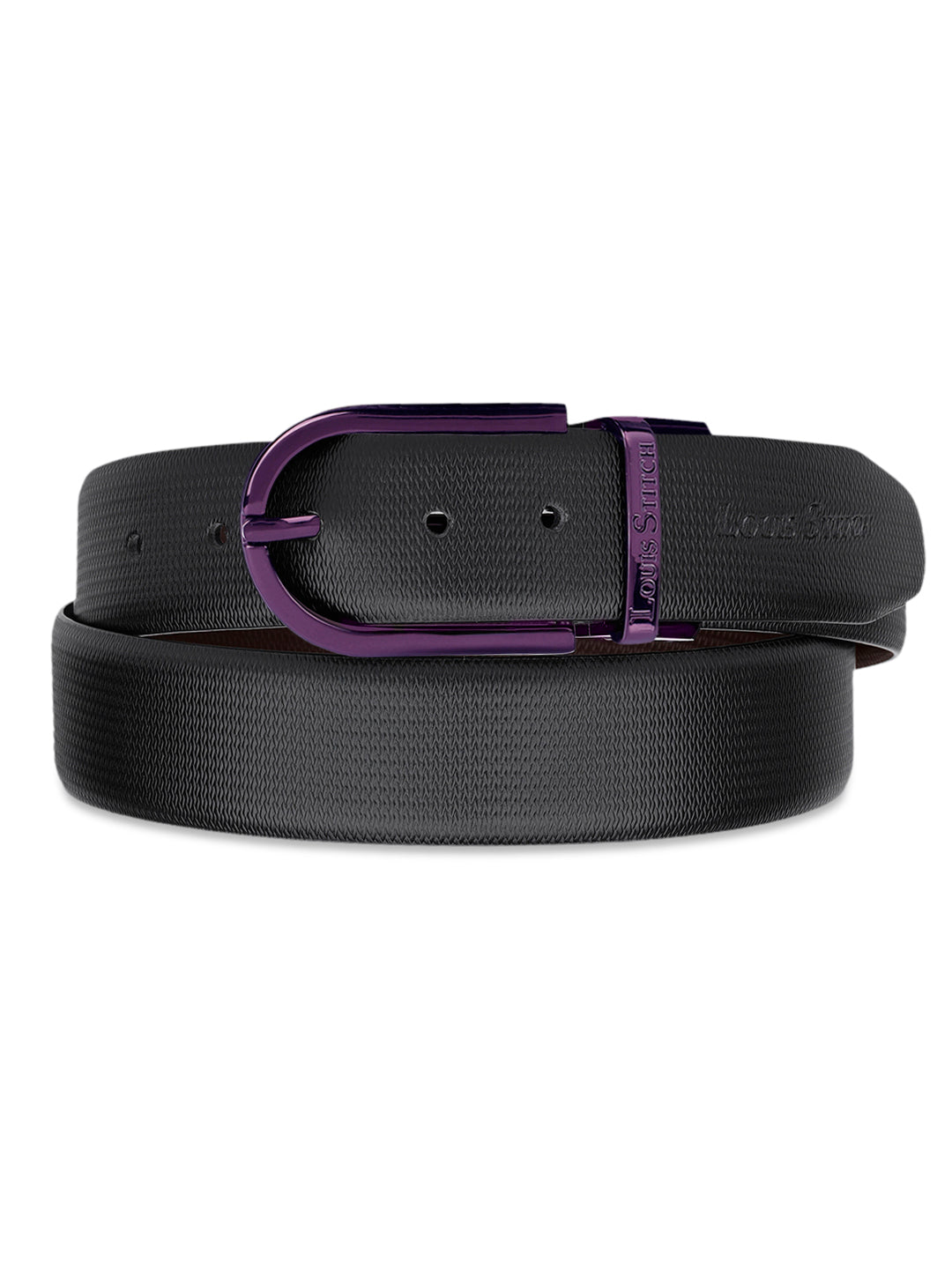 Men's Black & Brown Formal Italian Leather Reversible Belt For Men