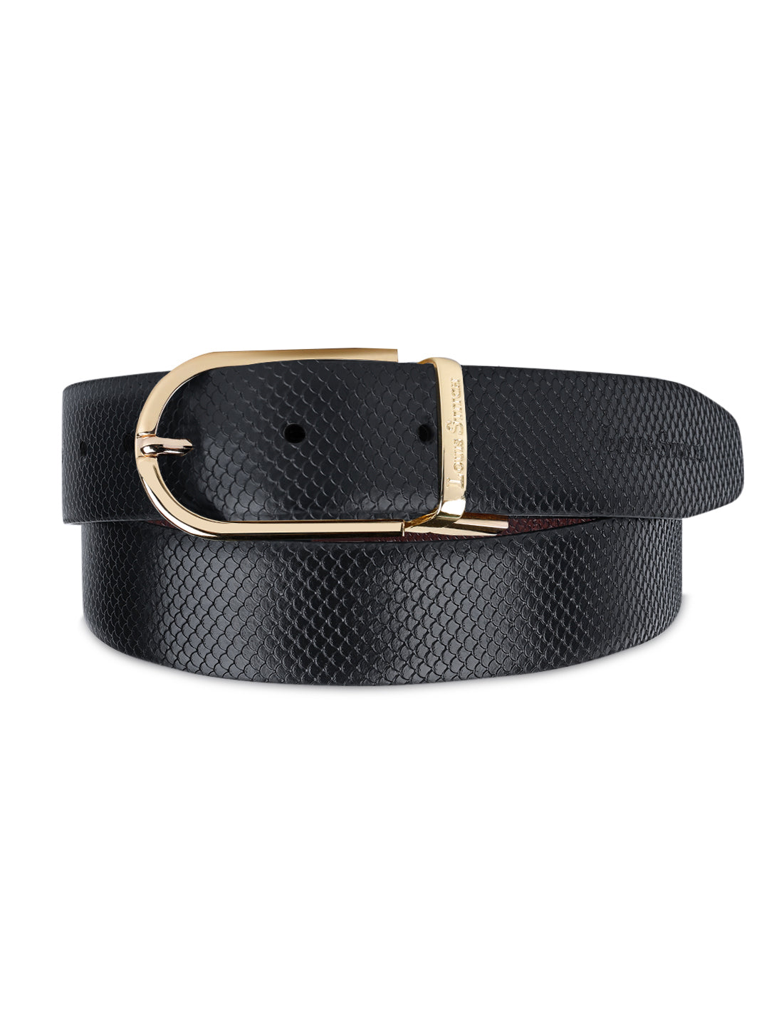 Men's Black & Brown Formal Italian Leather Reversible Belt For Men
