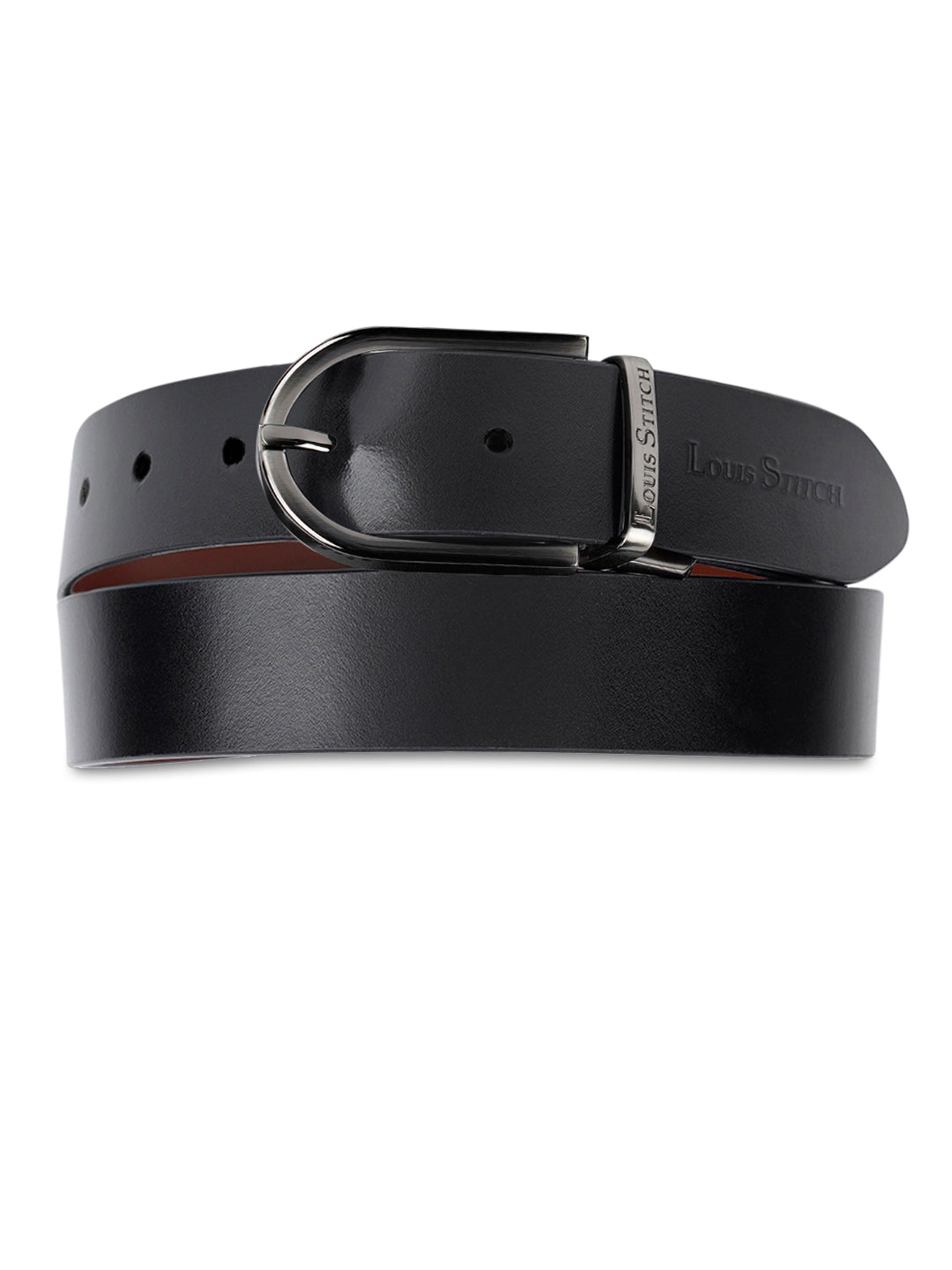 Men's Black & Brown Formal Italian Leather Reversible Belt For Men