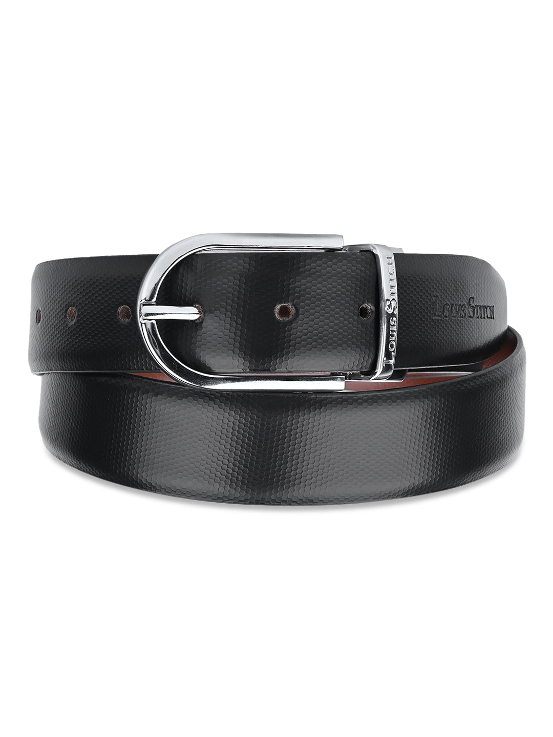 Men's Black & Brown Formal Italian Leather Reversible Belt For Men