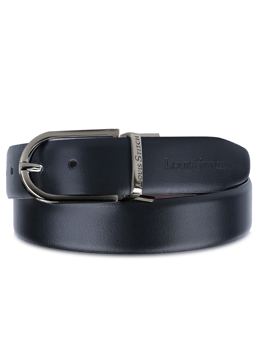 Men's Black & Brown Formal Italian Leather Reversible Belt For Men