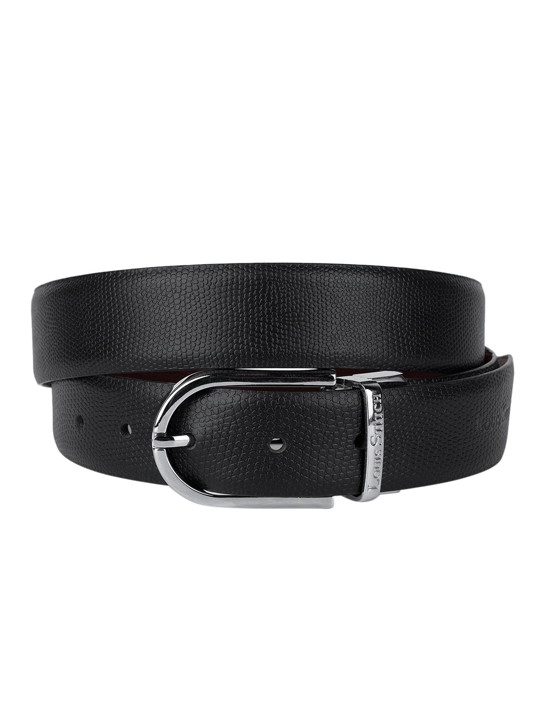 Men's Black & Brown Formal Italian Leather Reversible Belt For Men