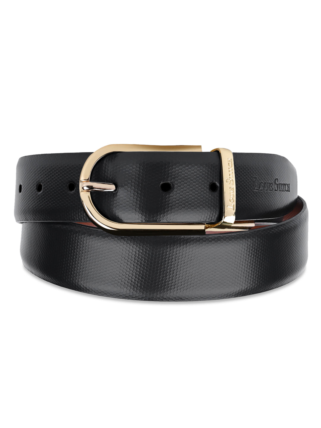 Men's Black & Brown Formal Italian Leather Reversible Belt For Men