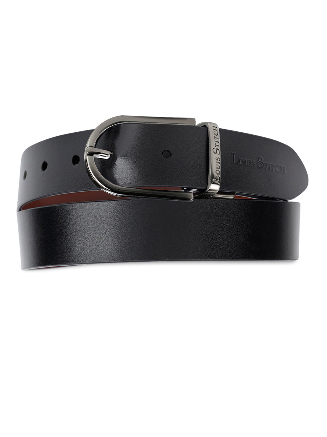 Men's Black & Brown Formal Italian Leather Reversible Belt For Men