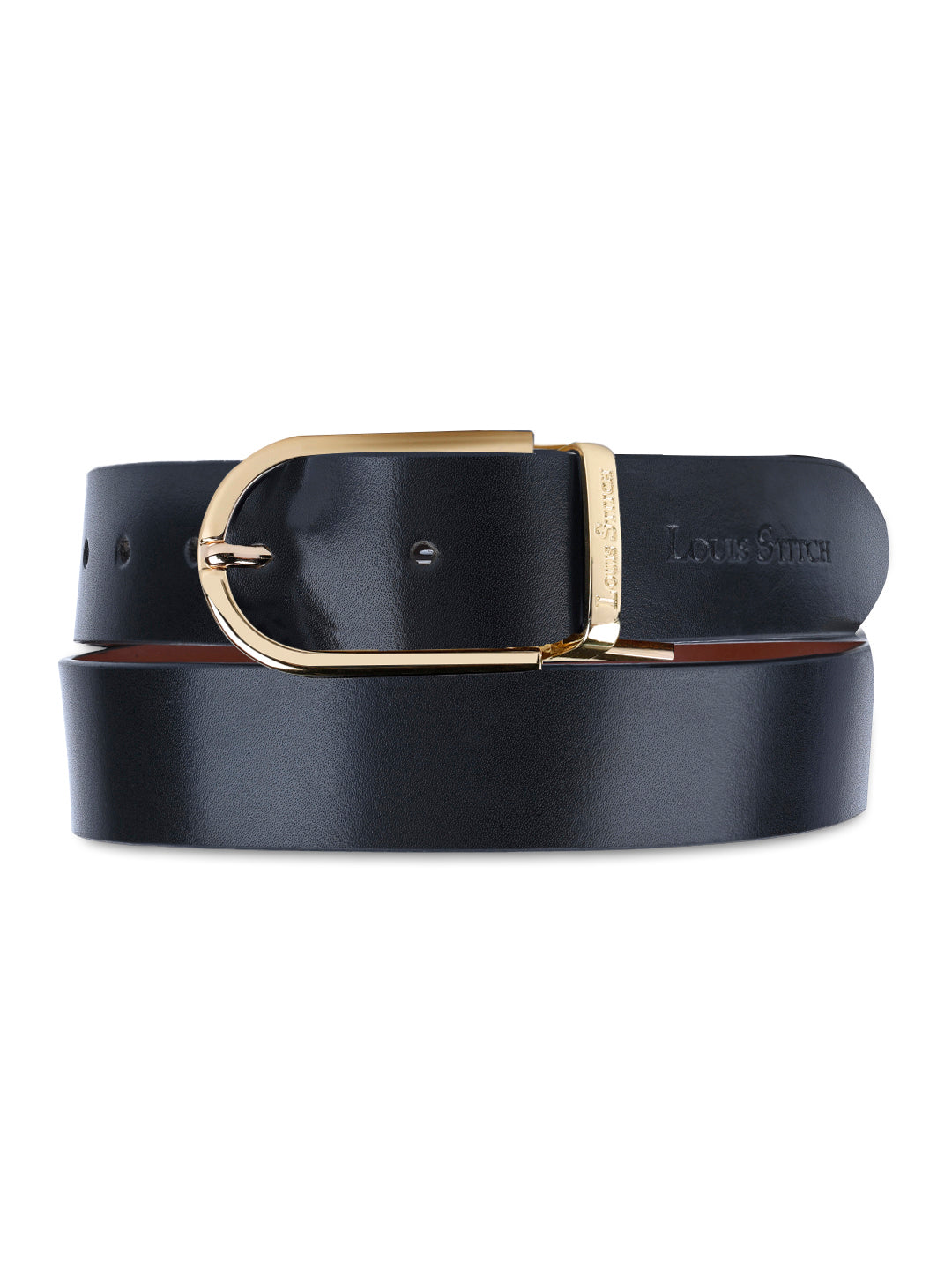 Men's Black & Brown Formal Italian Leather Reversible Belt For Men