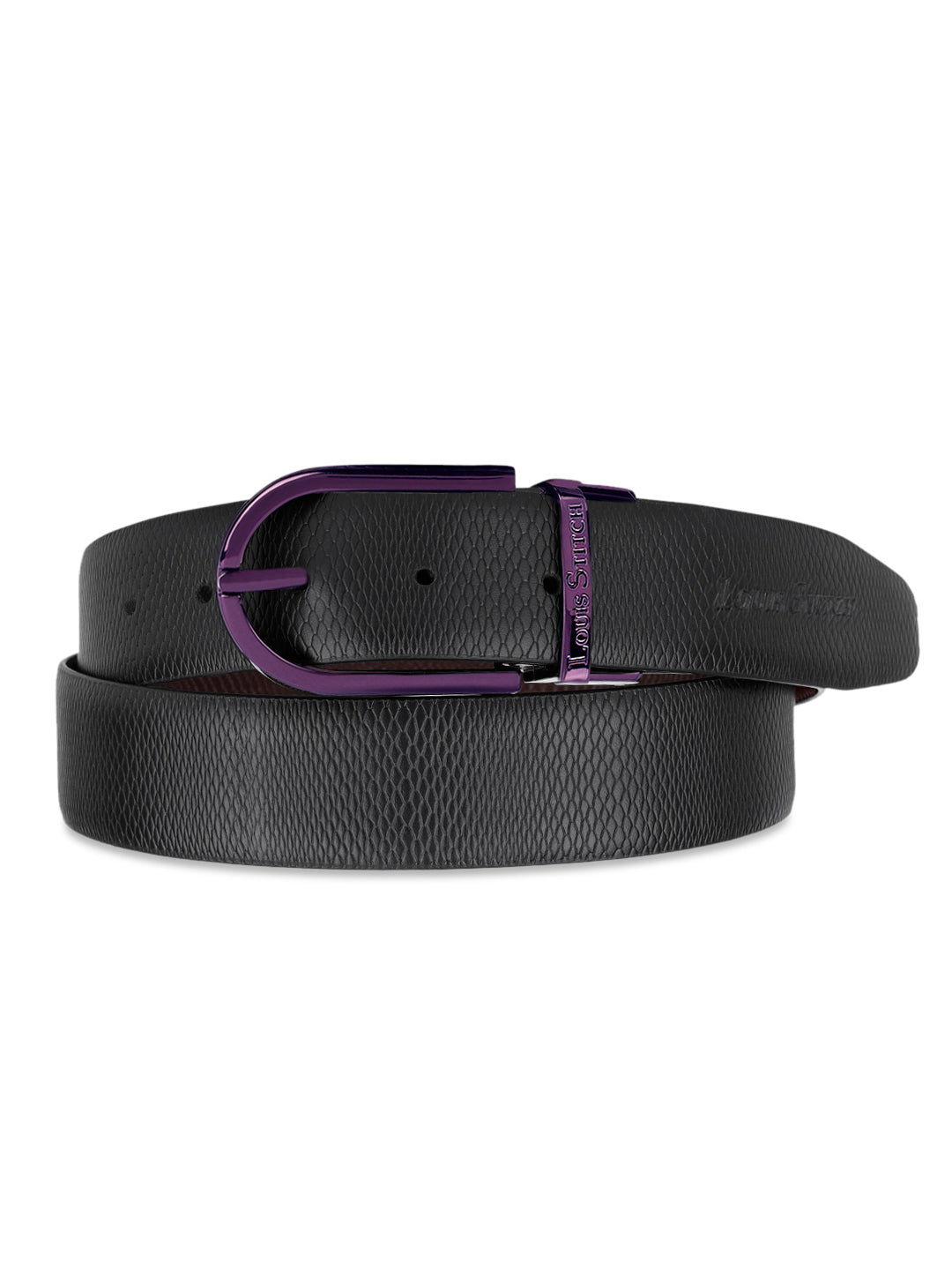 Men's Black & Brown Formal Italian Leather Reversible Belt For Men