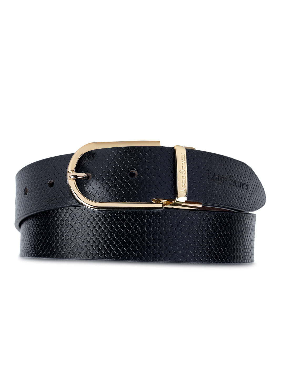 Men's Black & Brown Formal Italian Leather Reversible Belt For Men