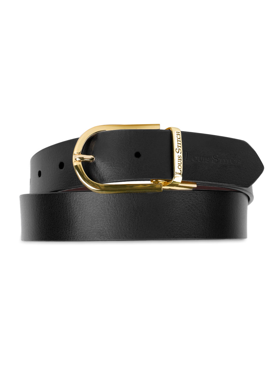 Men's Black & Brown Formal Italian Leather Reversible Belt For Men