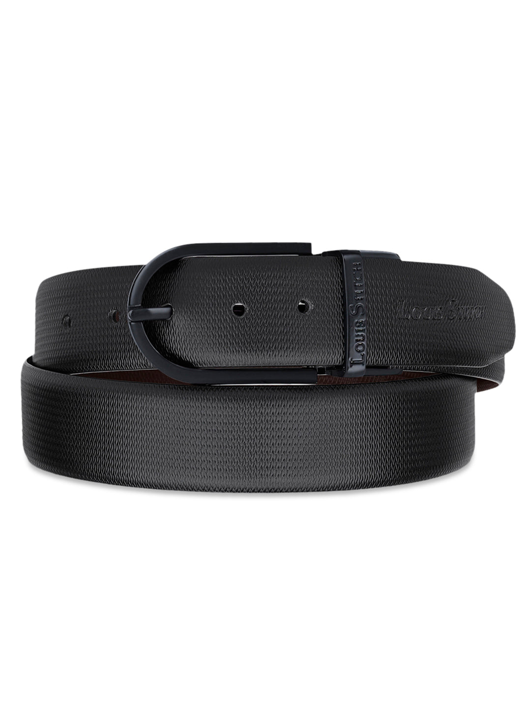 Men's Black & Brown Formal Italian Leather Reversible Belt For Men