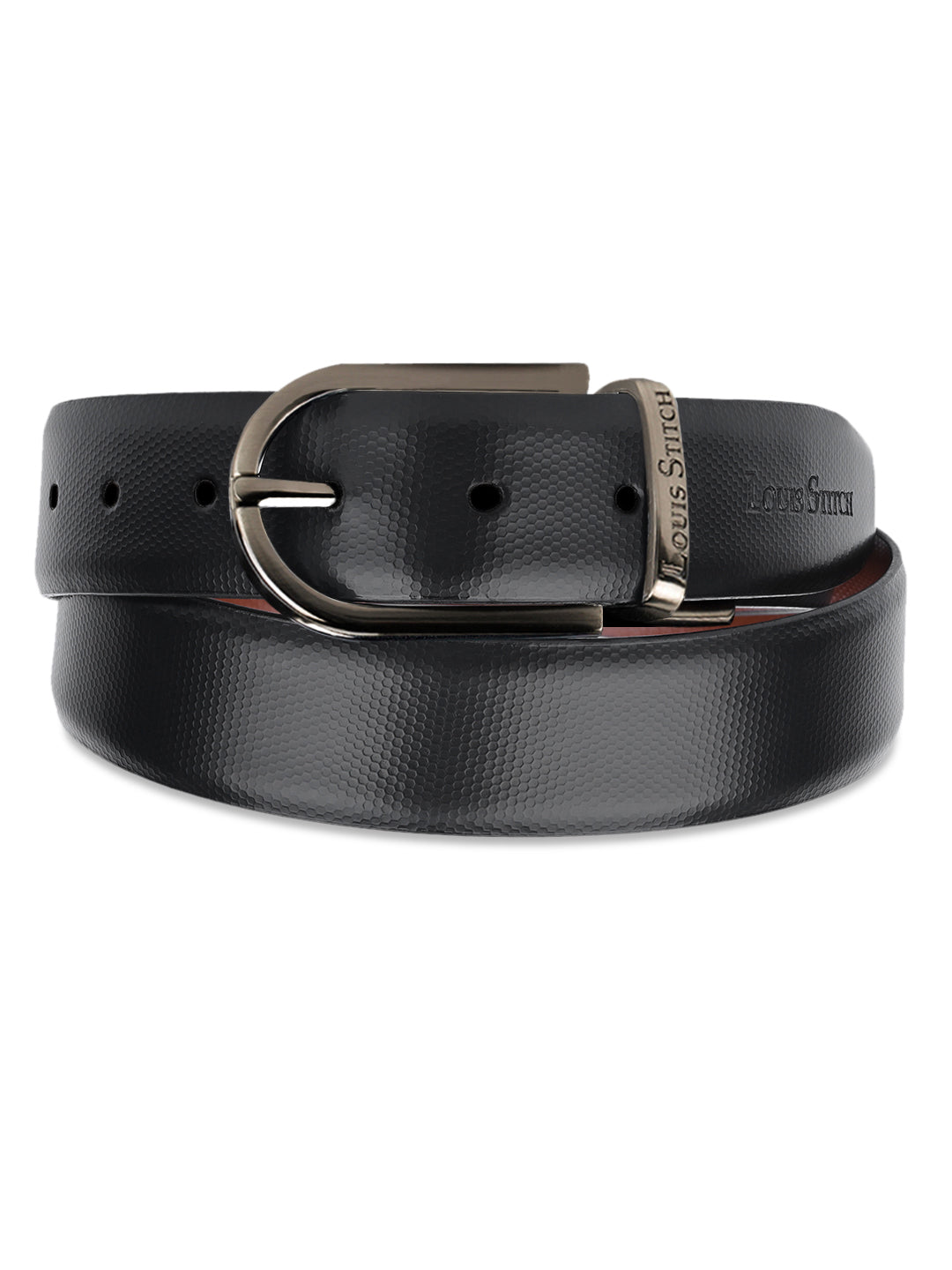 Men's Black & Brown Formal Italian Leather Reversible Belt For Men