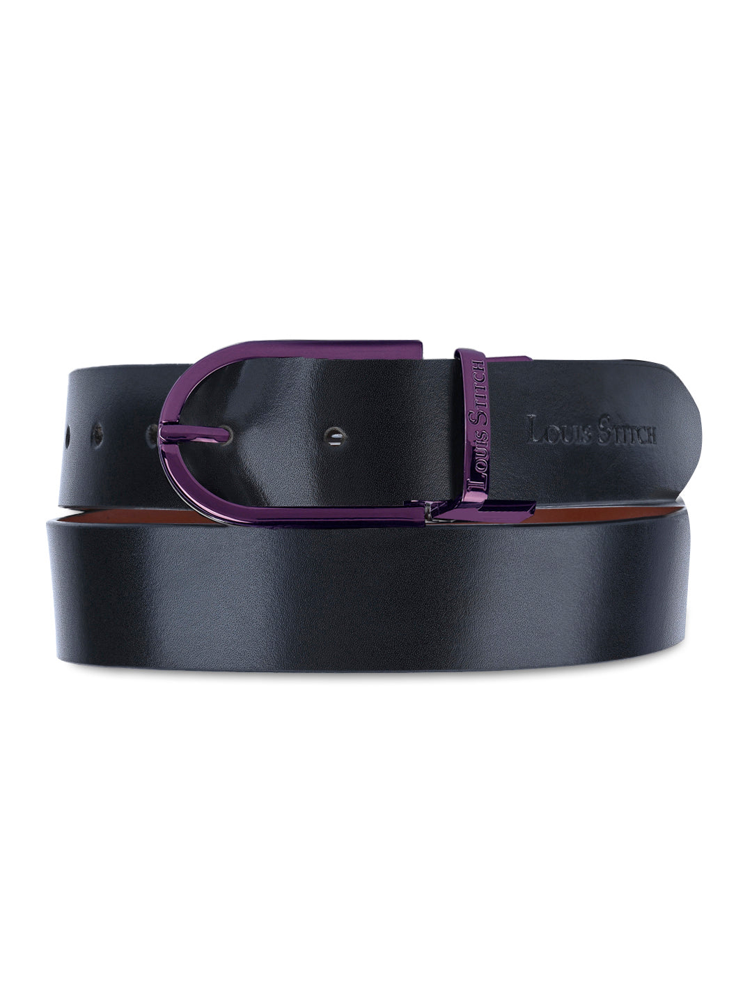 Men's Black & Brown Formal Italian Leather Reversible Belt For Men