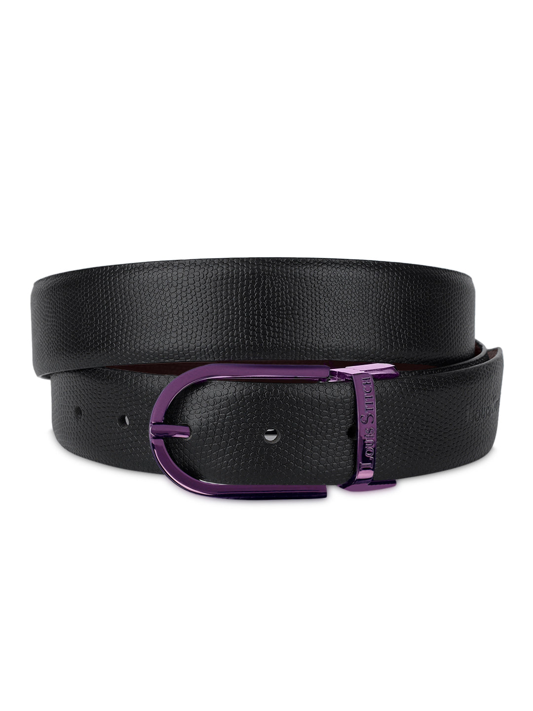 Men's Black & Brown Formal Italian Leather Reversible Belt For Men