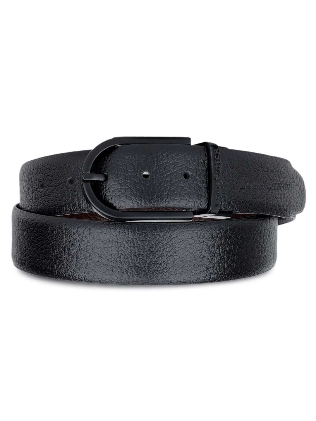 Men's Black & Brown Formal Italian Leather Reversible Belt For Men