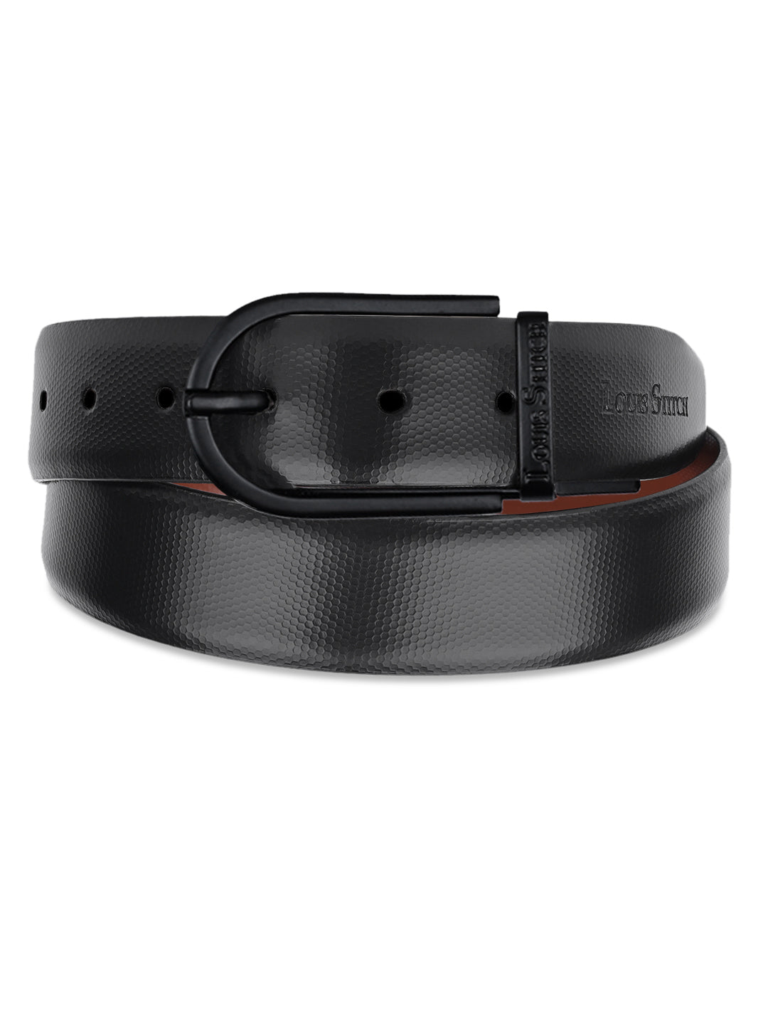 Men's Black & Brown Formal Italian Leather Reversible Belt For Men