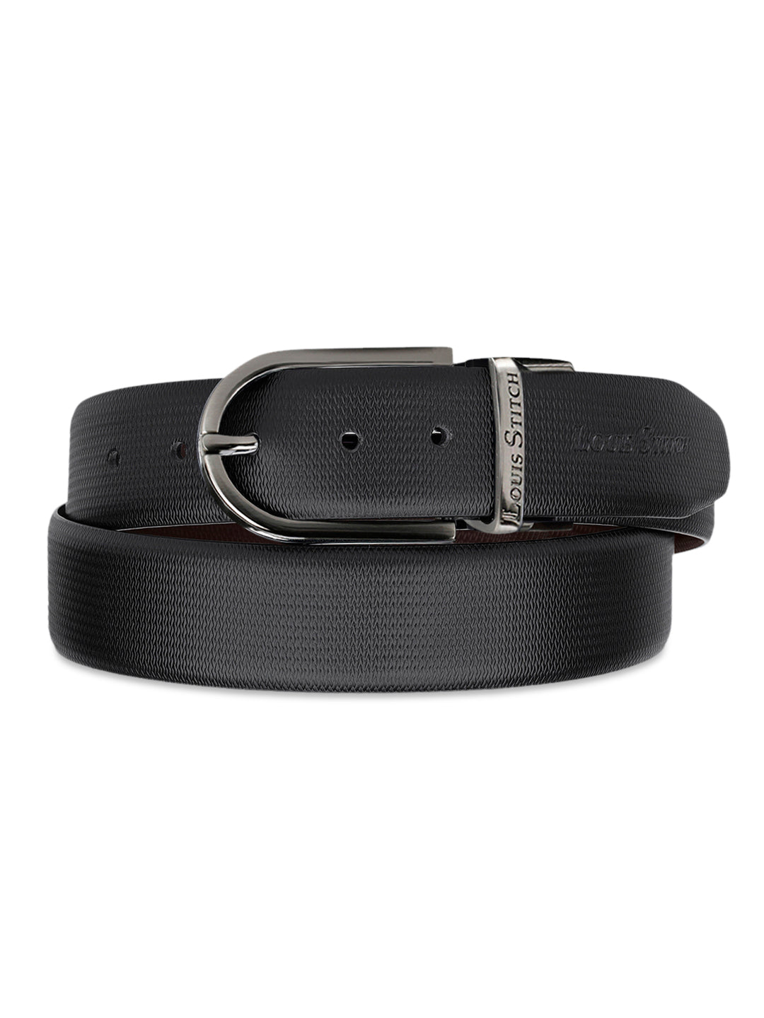 Men's Black & Brown Formal Italian Leather Reversible Belt For Men