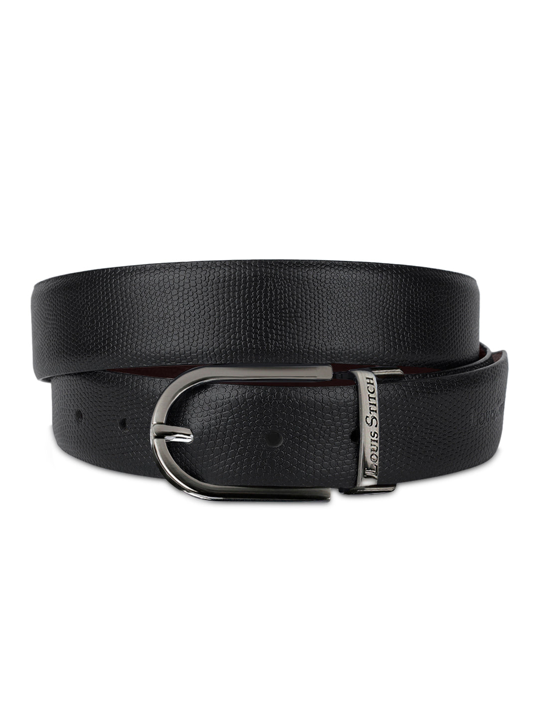 Men's Black & Brown Formal Italian Leather Reversible Belt For Men