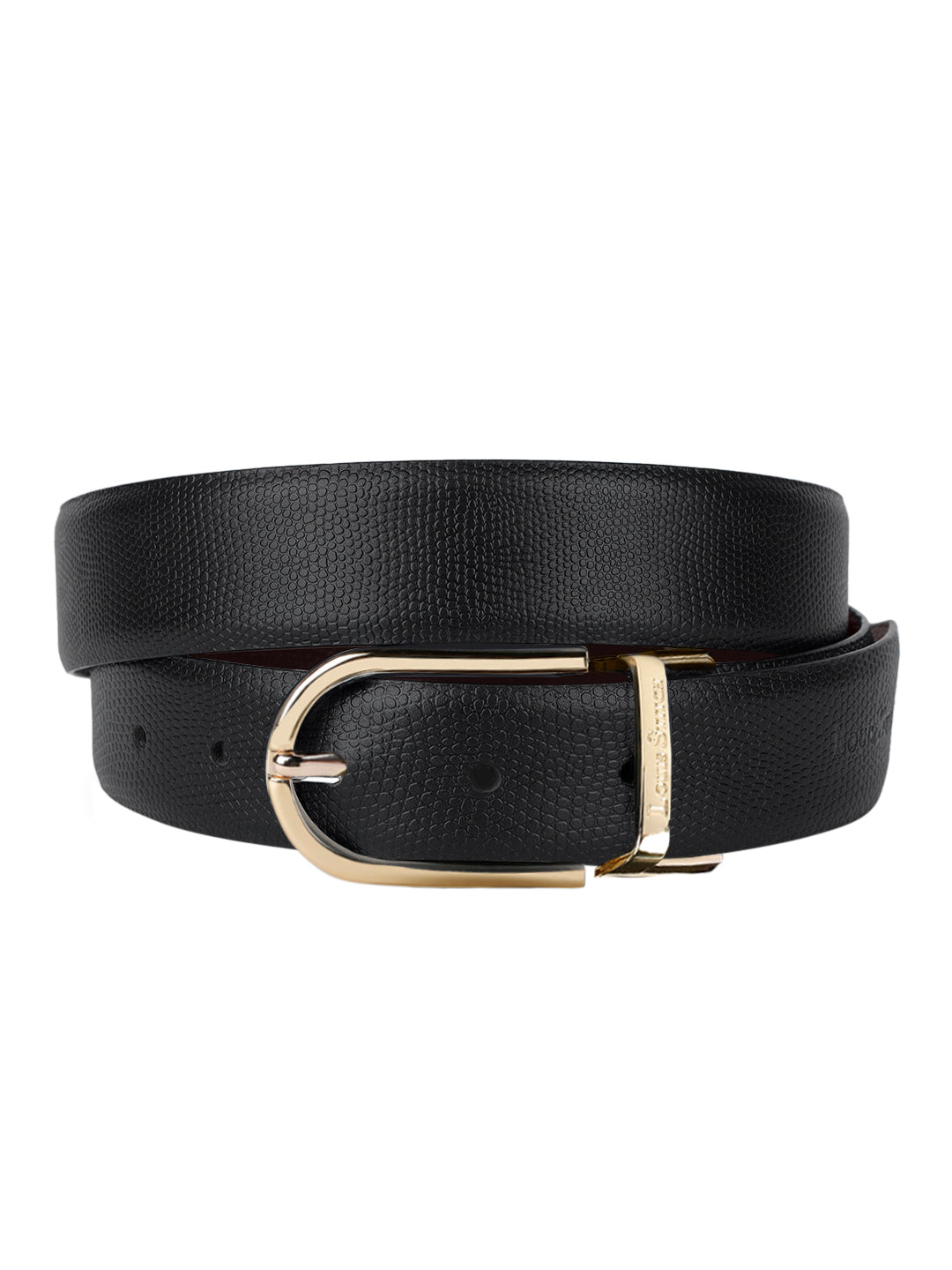 Men's Black & Brown Formal Italian Leather Reversible Belt For Men
