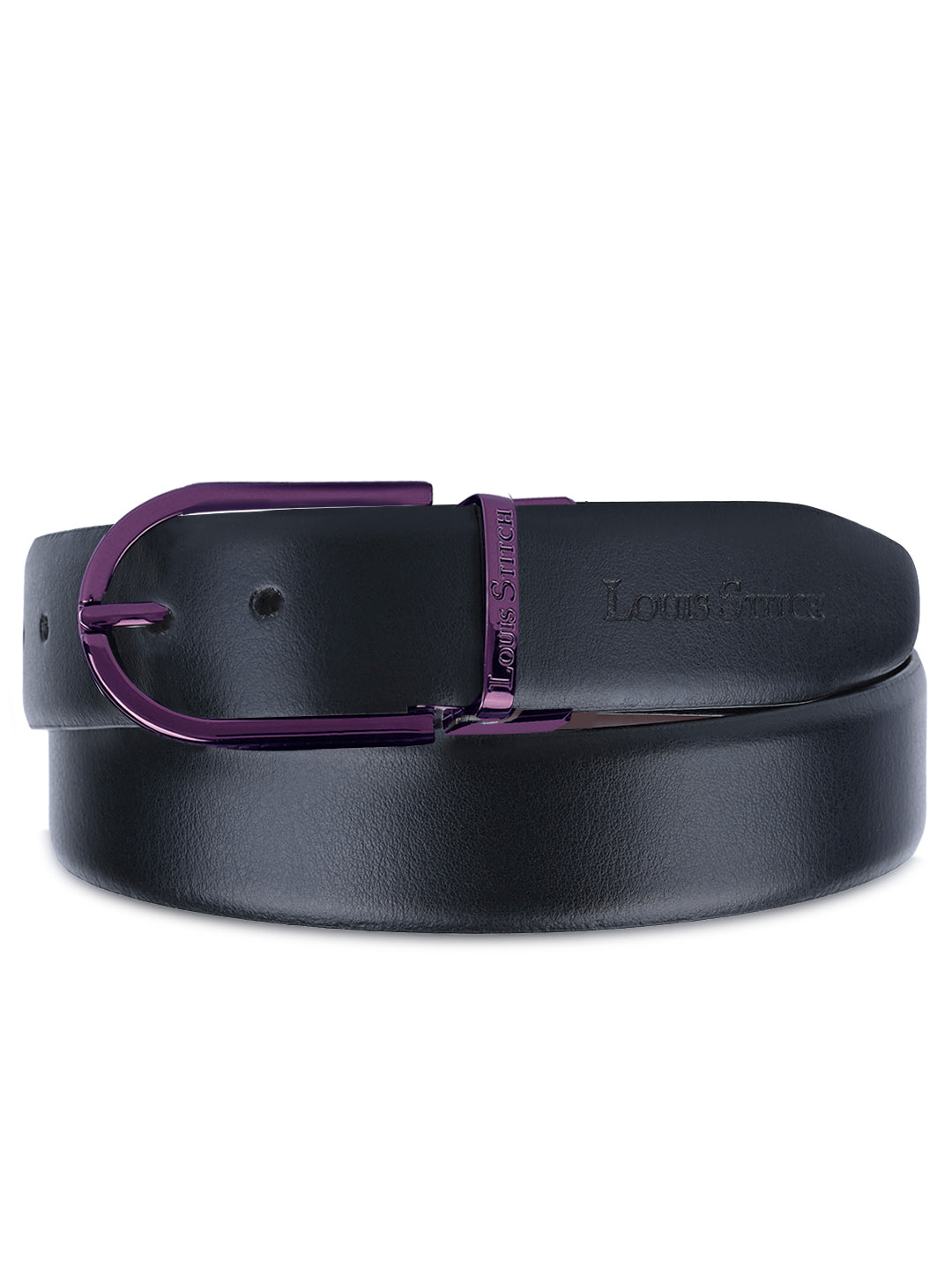 Men's Black & Brown Formal Italian Leather Reversible Belt For Men