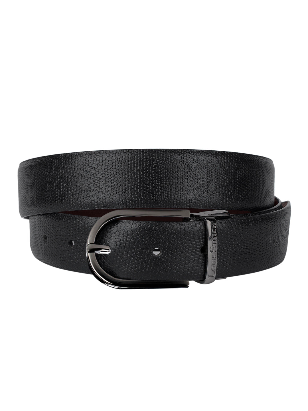 Men's Black & Brown Formal Italian Leather Reversible Belt For Men