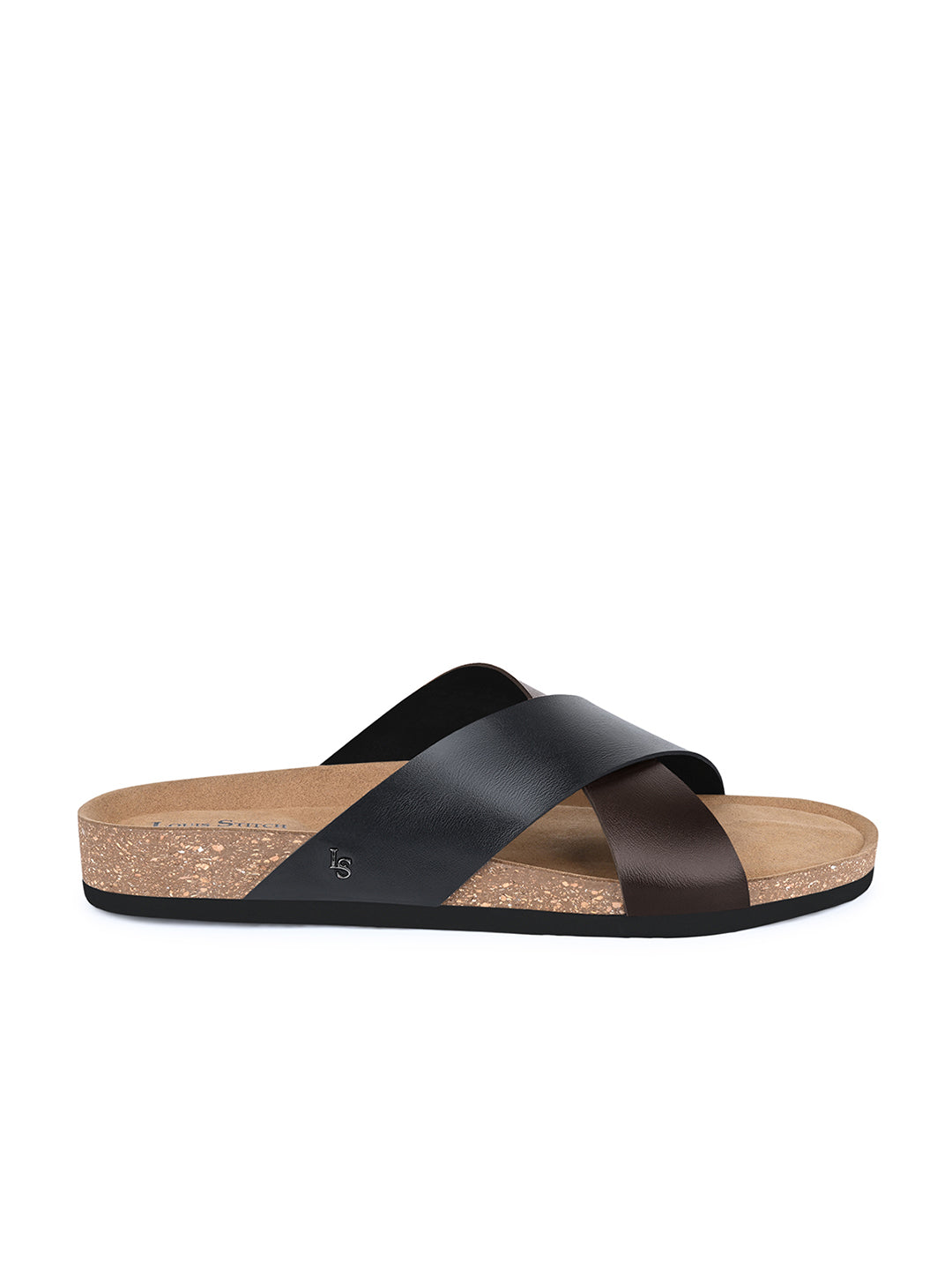 Brunette Brown Lightweight Cross Strap Casual Slip-on Cork Sandal