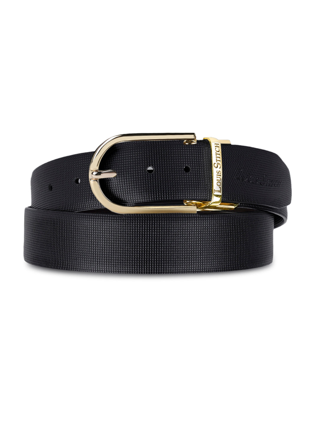 Men's Black & Brown Formal Italian Leather Reversible Belt For Men